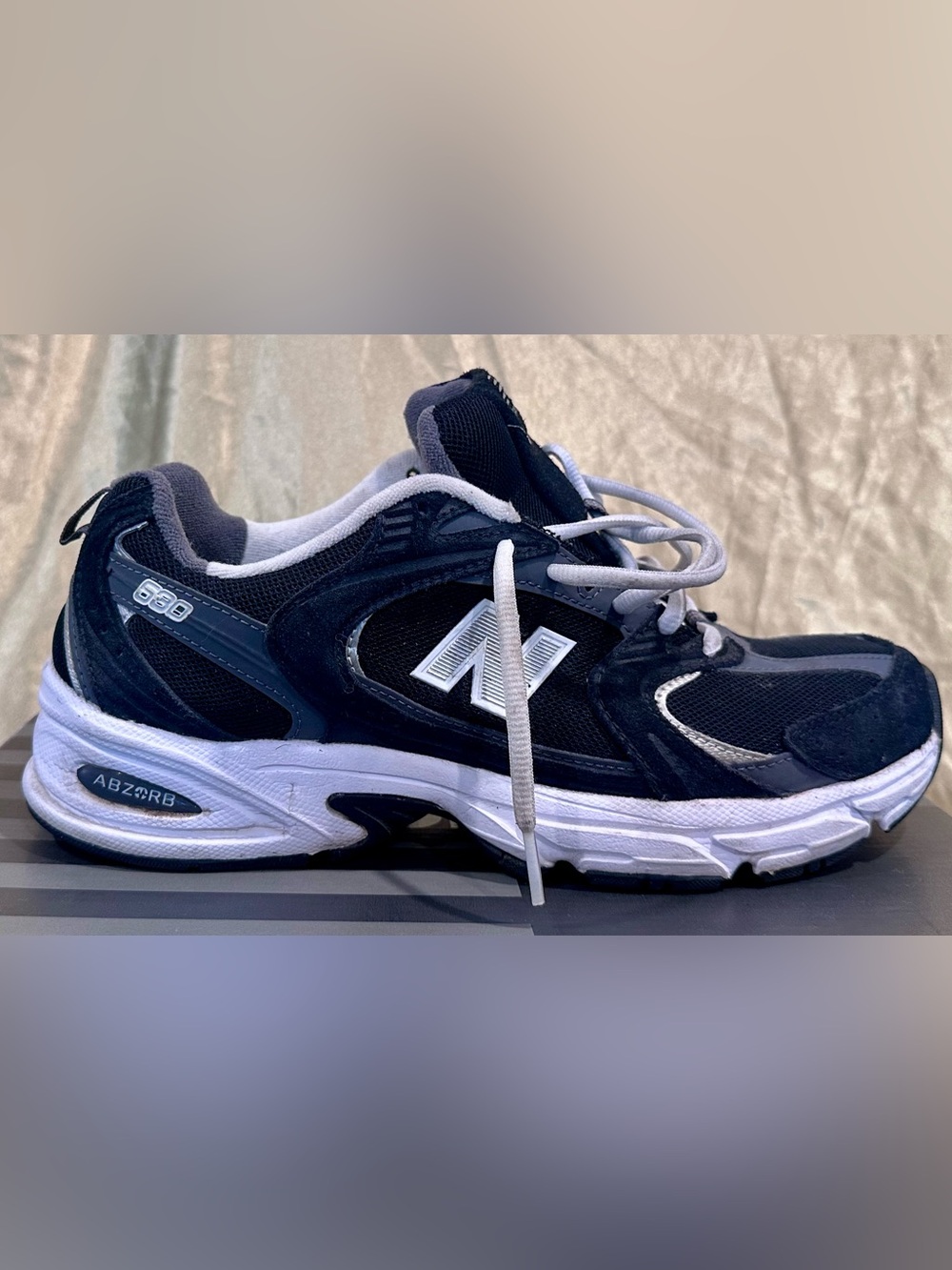 New Balance Kids Navy and White Athletic Sneakers with Lace-Up Fit